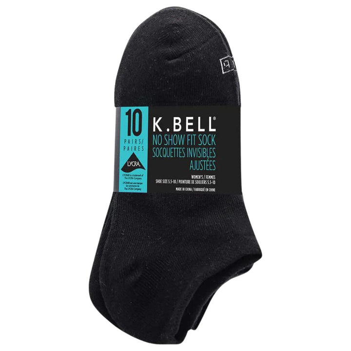 K.Bell - Chaussettes à base invisible, paquet de 10 paires pour femmes