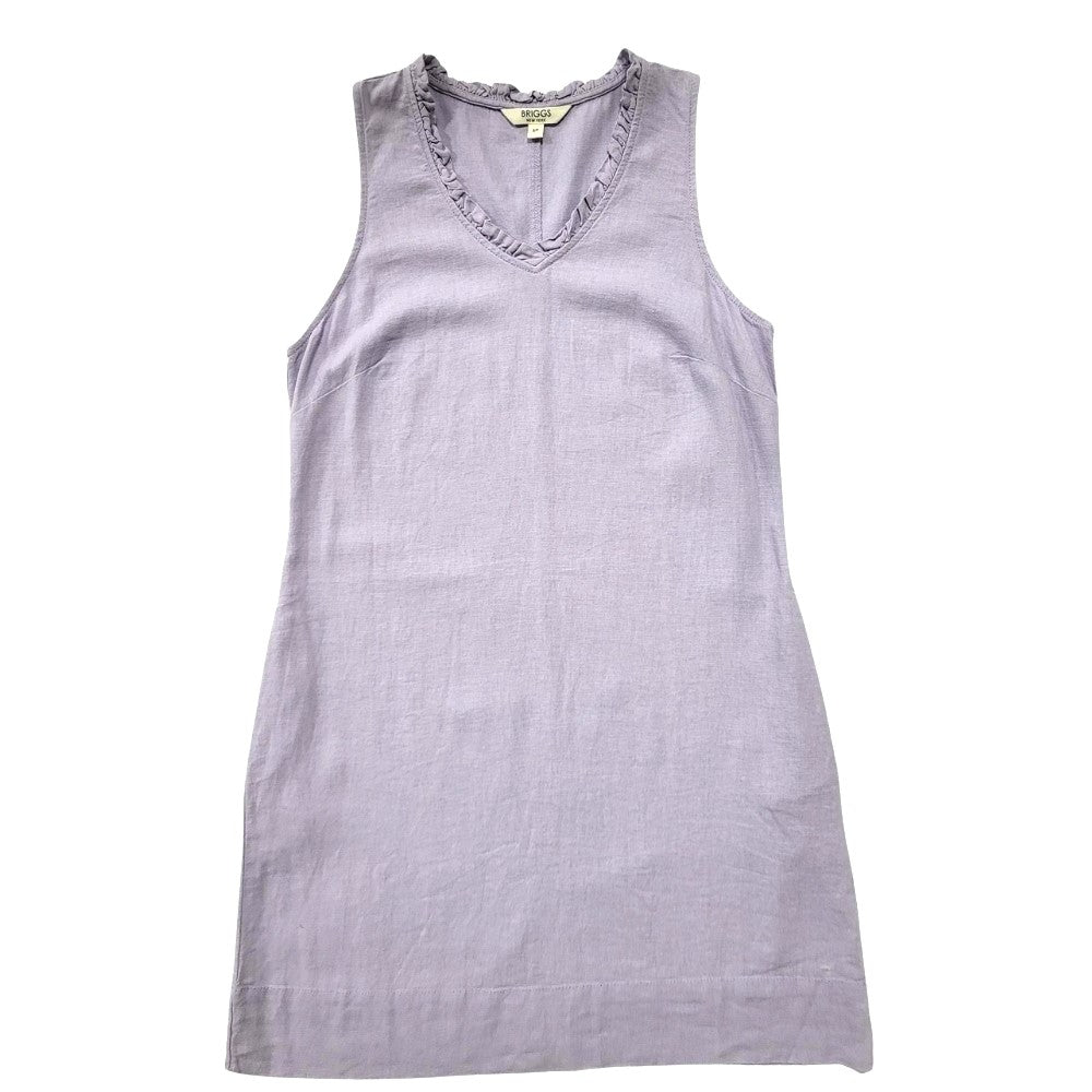 Briggs - Linen Blend Dress with Ruffles and V-Neck