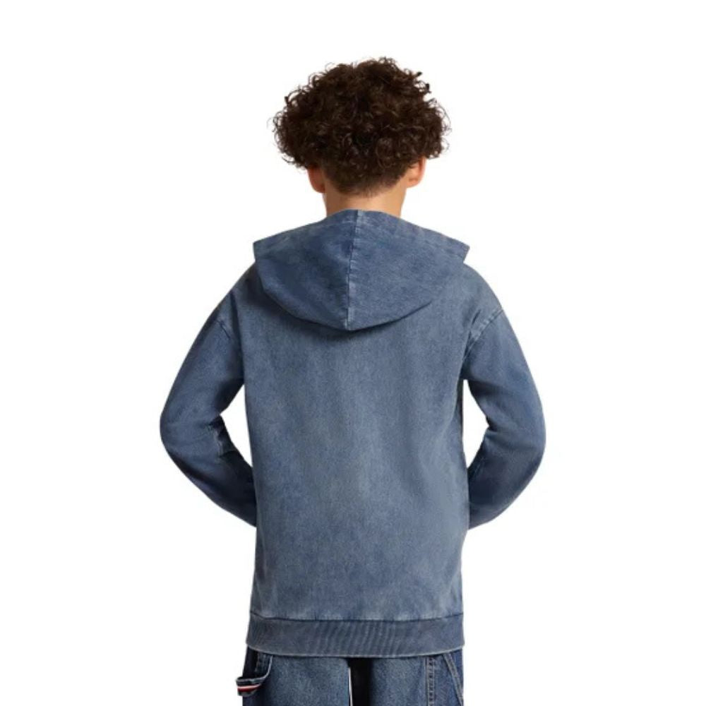 Calvin Klein - Hoodie en denim à fermeture éclair