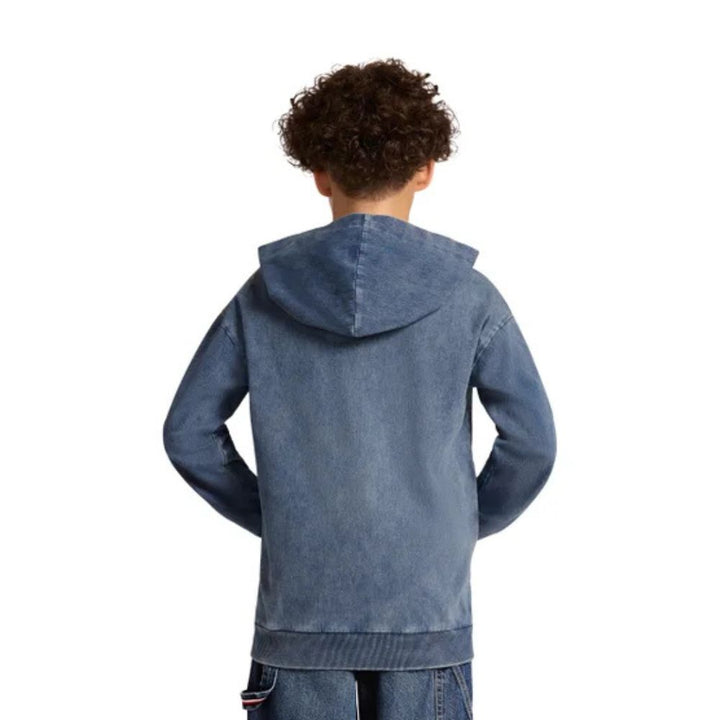 Calvin Klein - Hoodie en denim à fermeture éclair