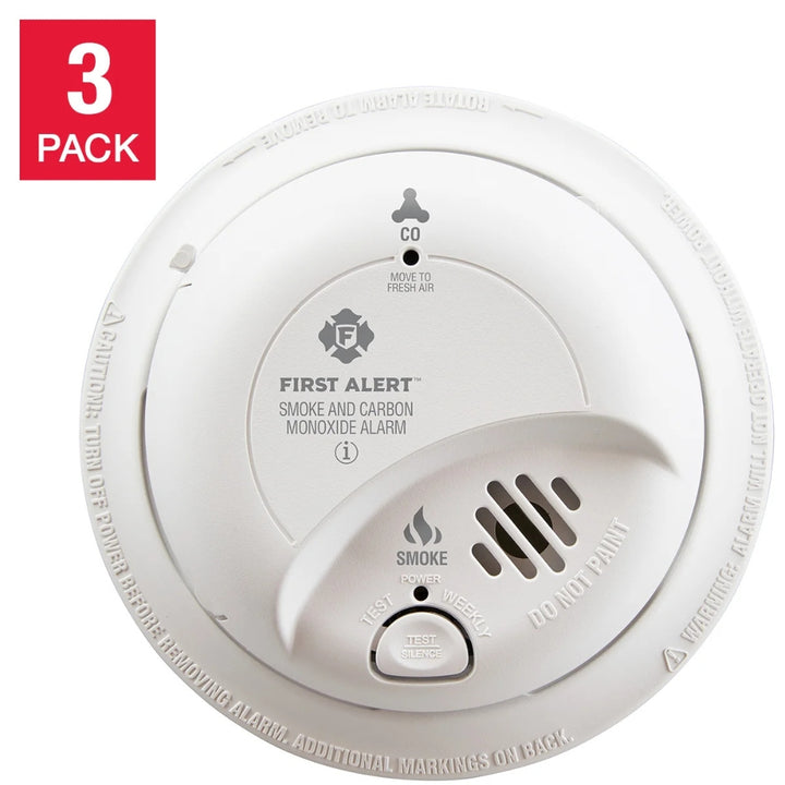 First Alert - Détecteur de fumée et de monoxyde de carbone câblé, paquet de 3