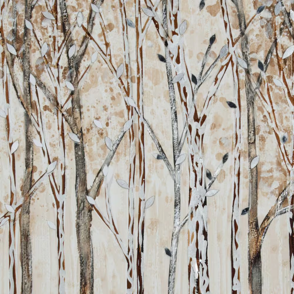 Silvery Birch Winter Forest Framed Wall Art