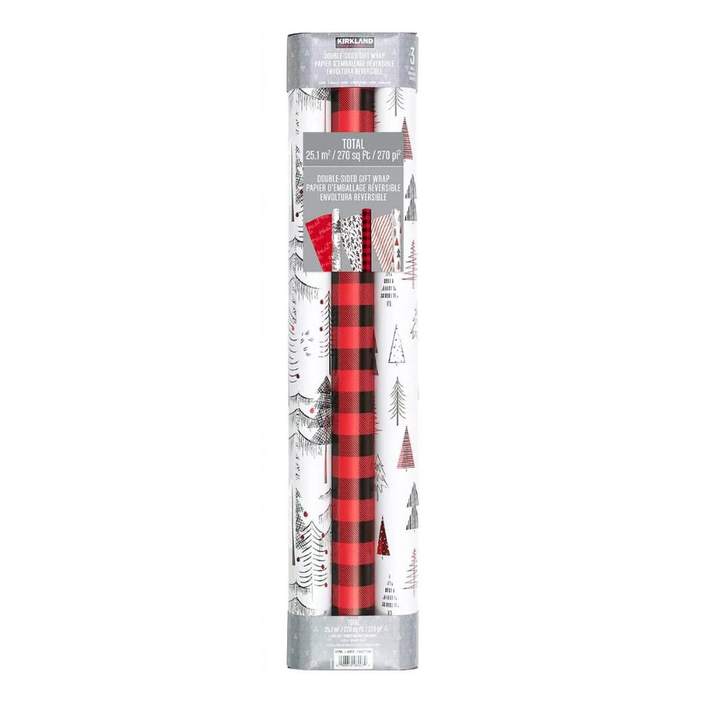 Kirkland Signature Double-Sided Gift Wrap - 3-Pack