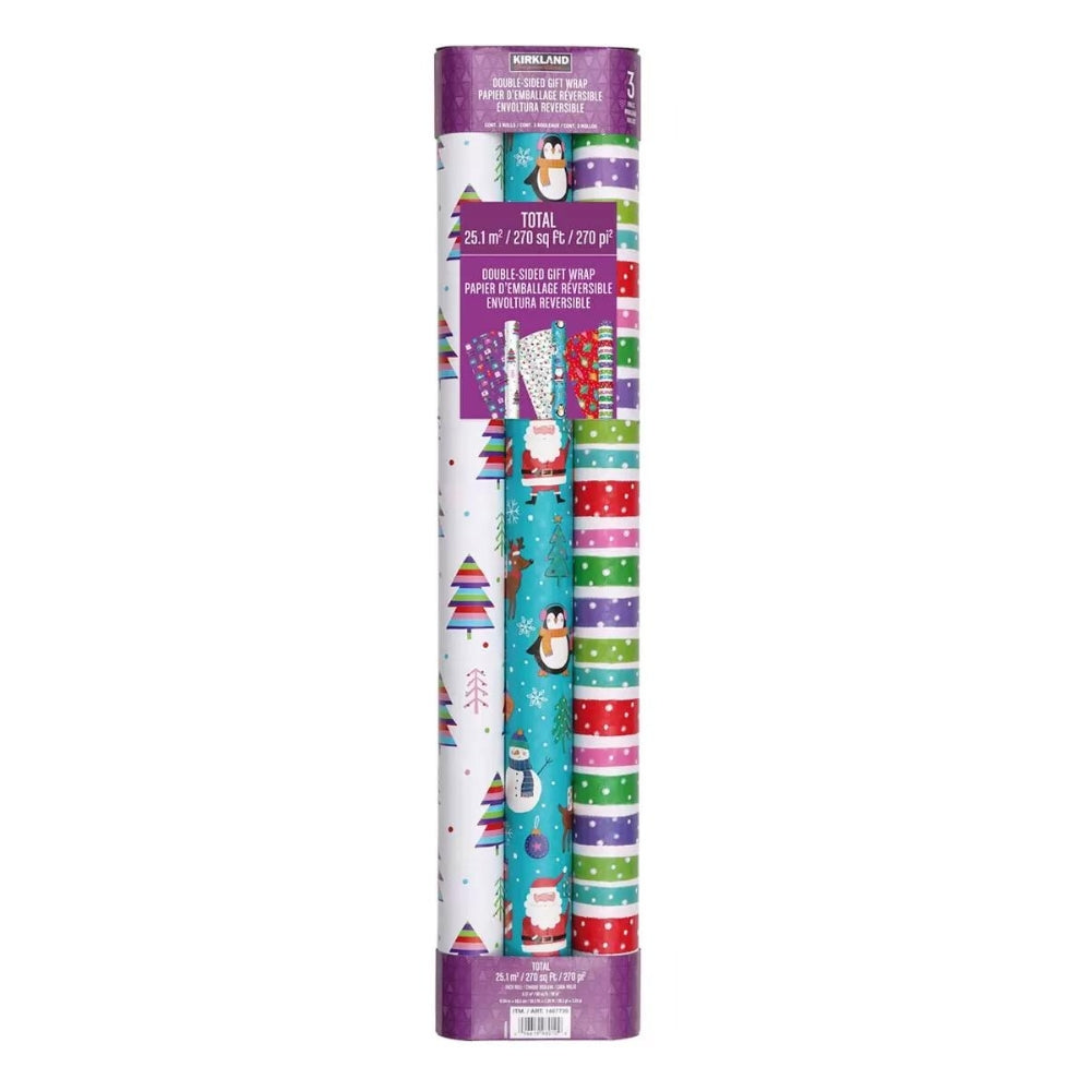 Kirkland Signature Double-Sided Gift Wrap - 3-Pack