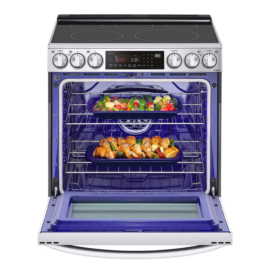 LG - 6.3 Cu. Ft. Range, Stainless Steel, Smart Wi-Fi - AirFry 
