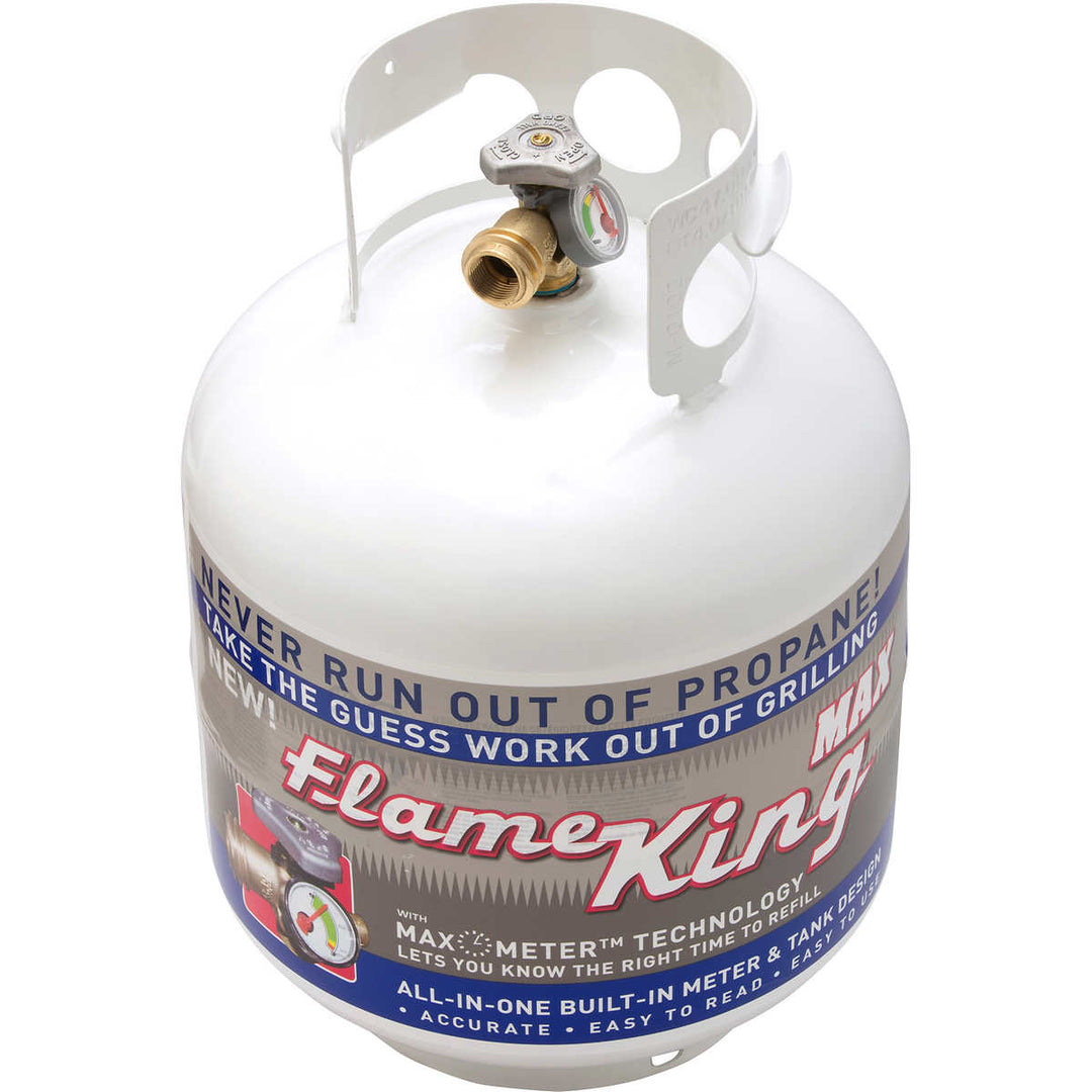 Flame King Max - Empty Steel Propane Cylinder with OPD Valve and Amp