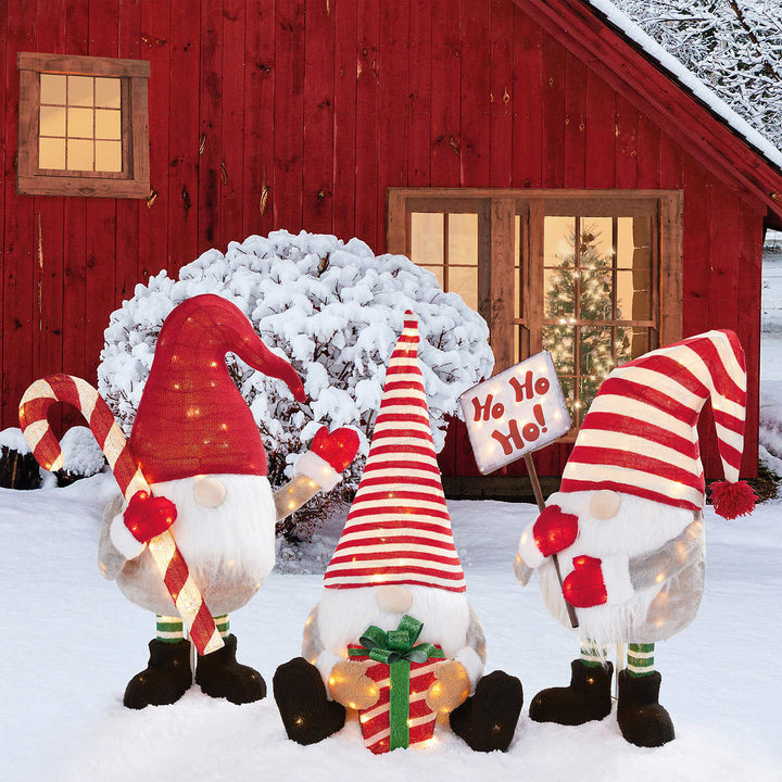 LED Gnomes with Lights - Set of 3