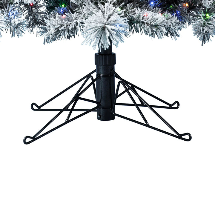 2.2 m Pre-Lit Flocked Glitter Artificial Christmas Tree