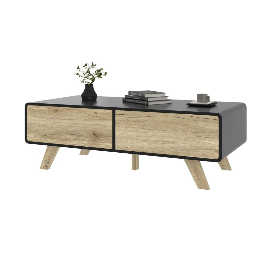 Bestar Alhena - Table basse 48W en chêne noir uv et brun sable