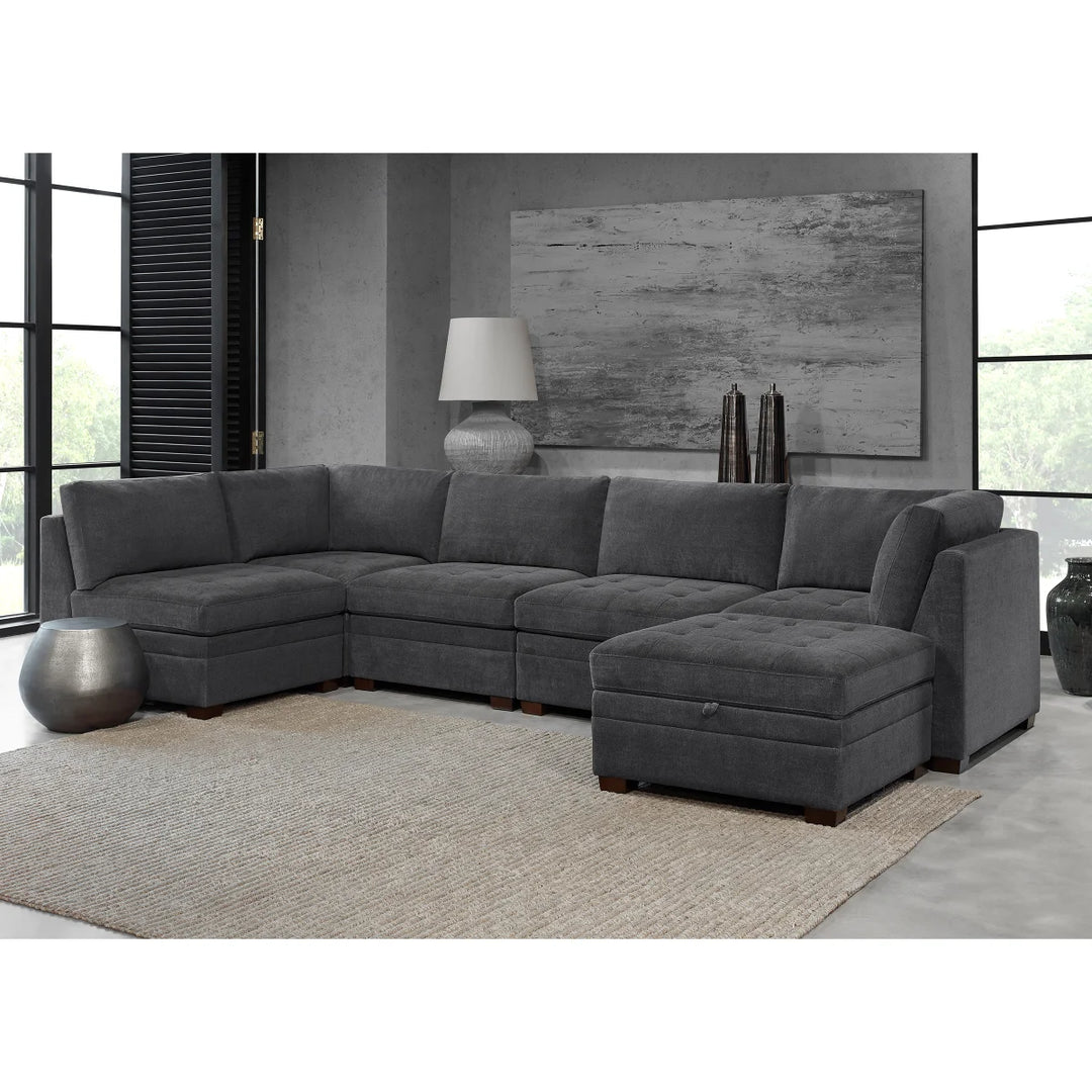 Thomasville - Tisdale Fabric Sectional with Storage Ottoman