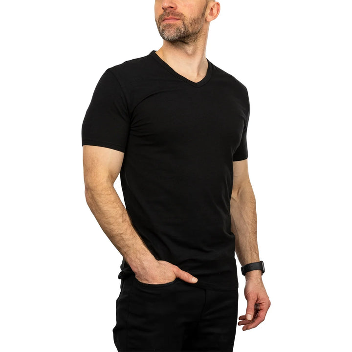 Calvin Klein - Chandail à manches courtes col en V, paquet de 4