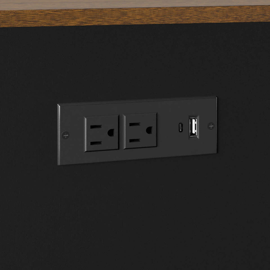 Tresanti - Table d'appoint noire avec alimentation - Nathaniel