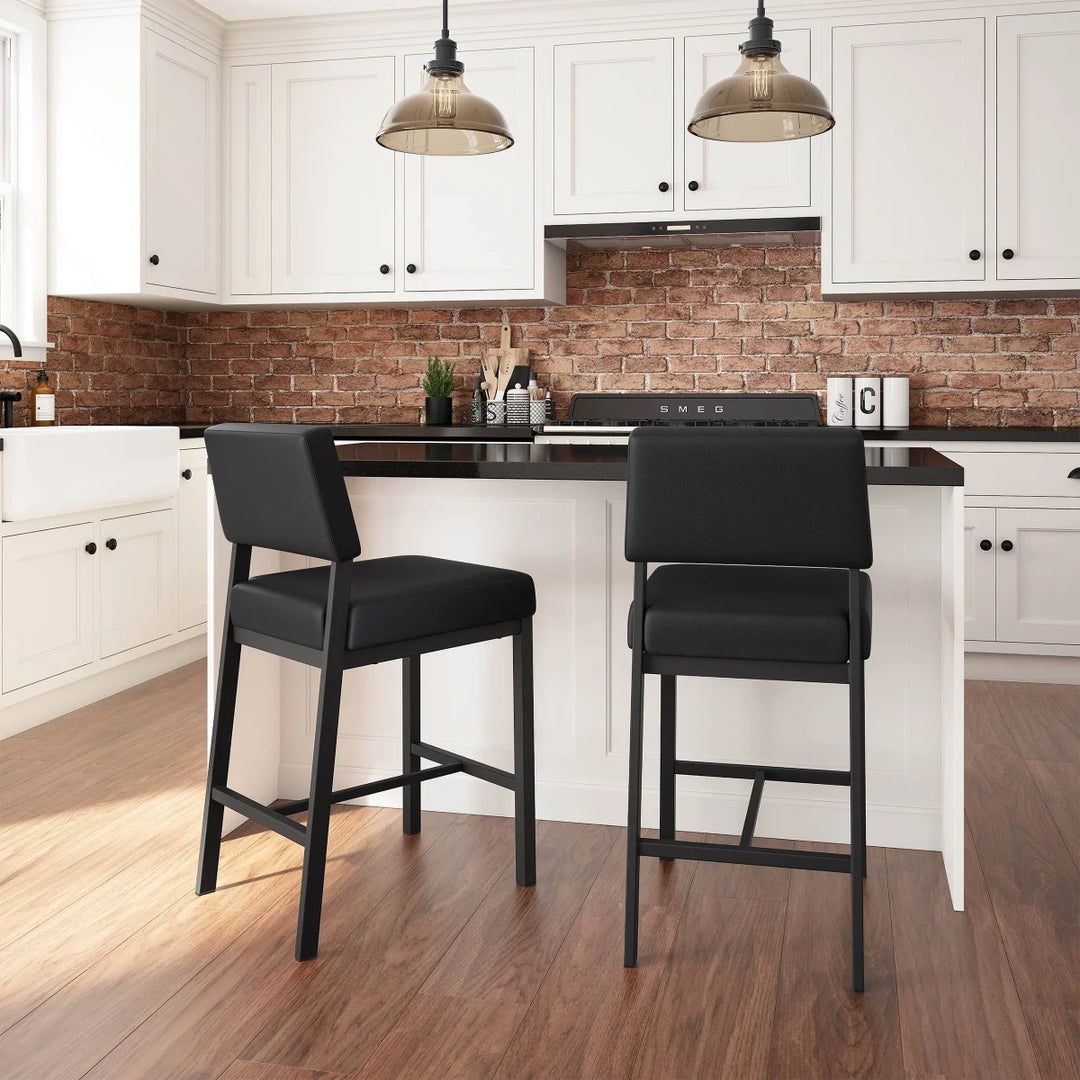 Amisco - Tabouret Avery de comptoir avec base noir