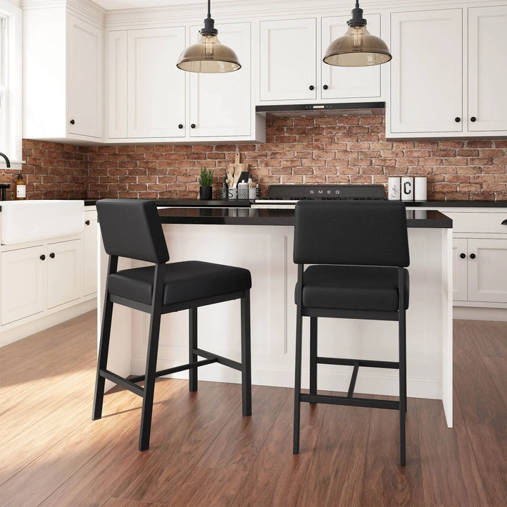 Amisco - Tabouret Avery de comptoir avec base noir