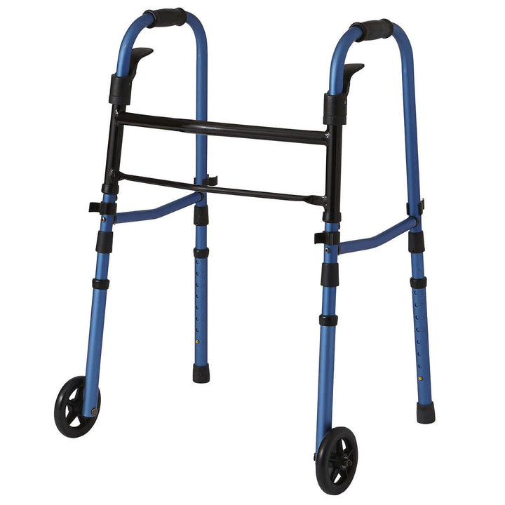 Medline Folding Walker with Wheels