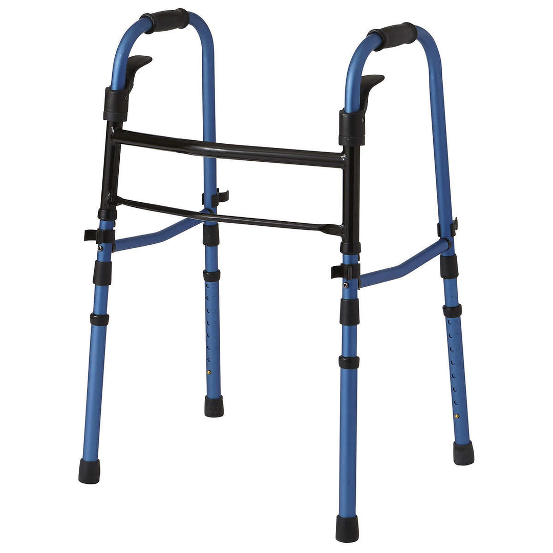 Medline Folding Walker with Wheels