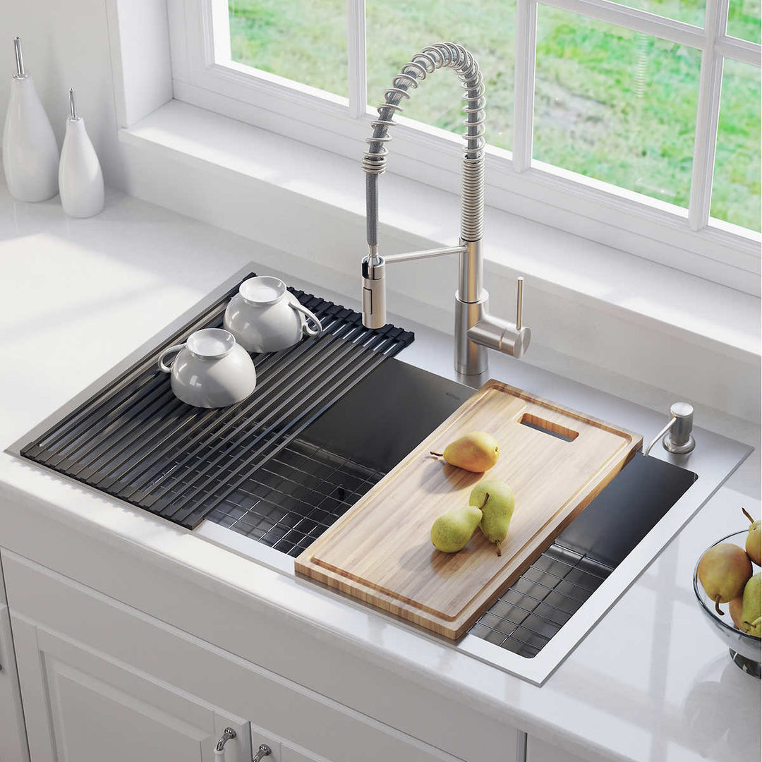 KRAUS Double Bowl Stainless Steel Kitchen Sink with Accessories