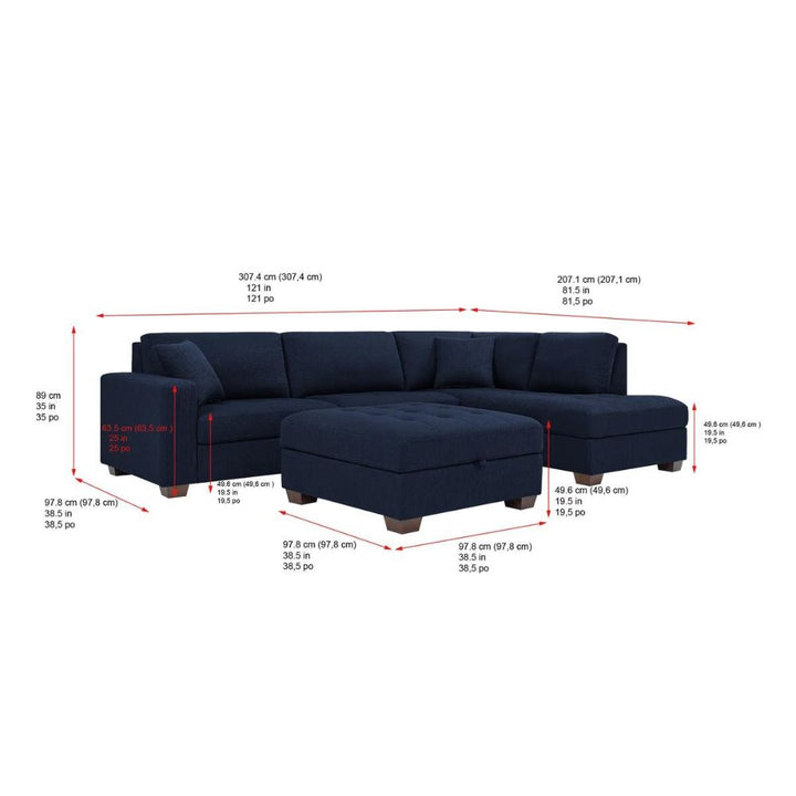 Thomasville - Sectional with Storage Ottoman