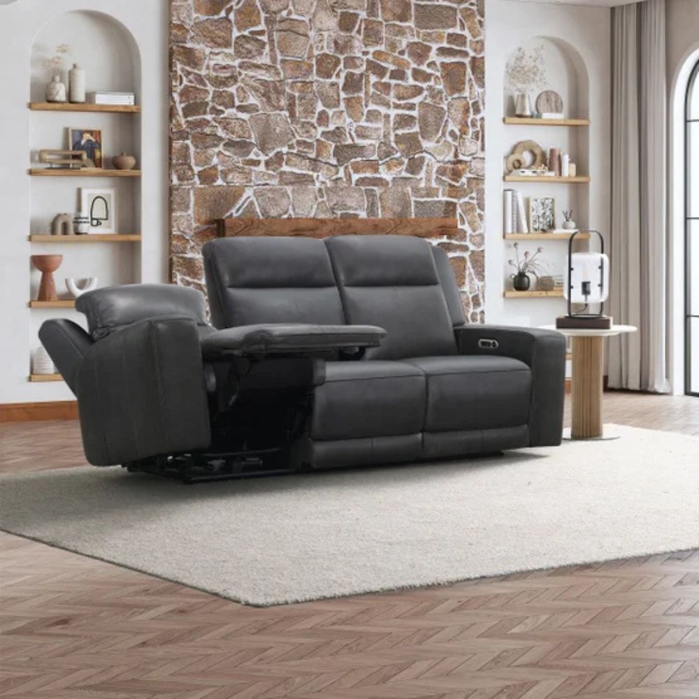 Simon Li Wren - Sofa en cuir pleine fleur avec inclinaison électrique