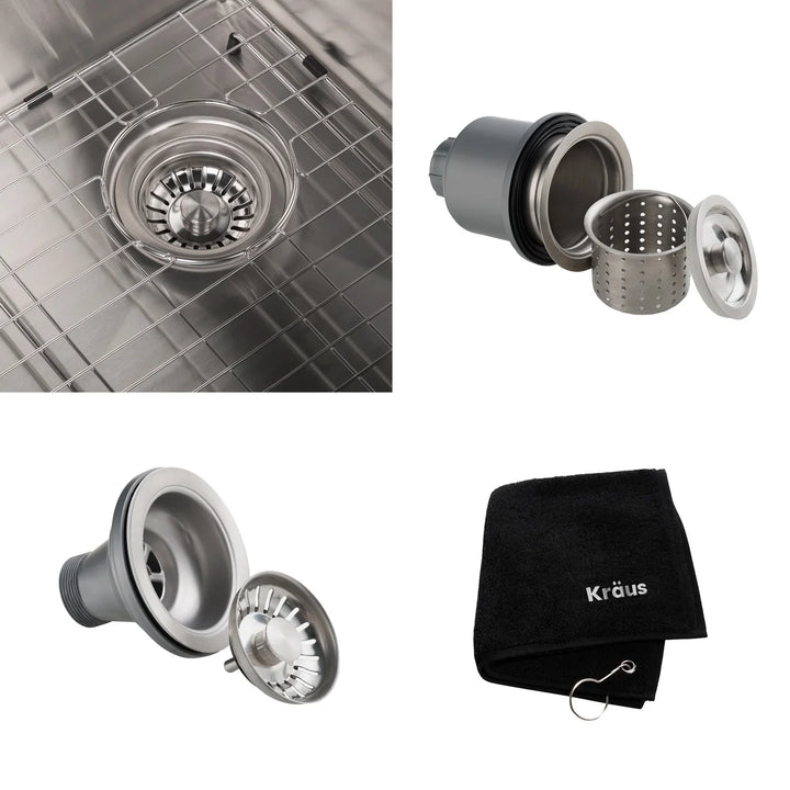 KRAUS - 33" Double Bowl Undermount Stainless Steel Sink