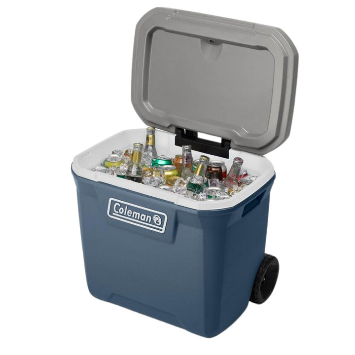 Coleman - Glacière à roulettes rigides, avec poignée, 61,5 L, bleu