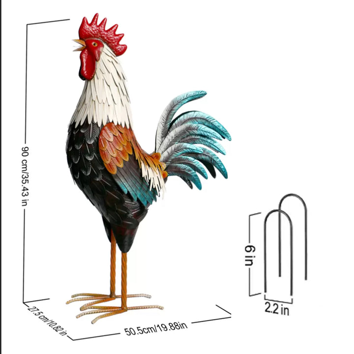 Evergreen - Coq de ferme en métal