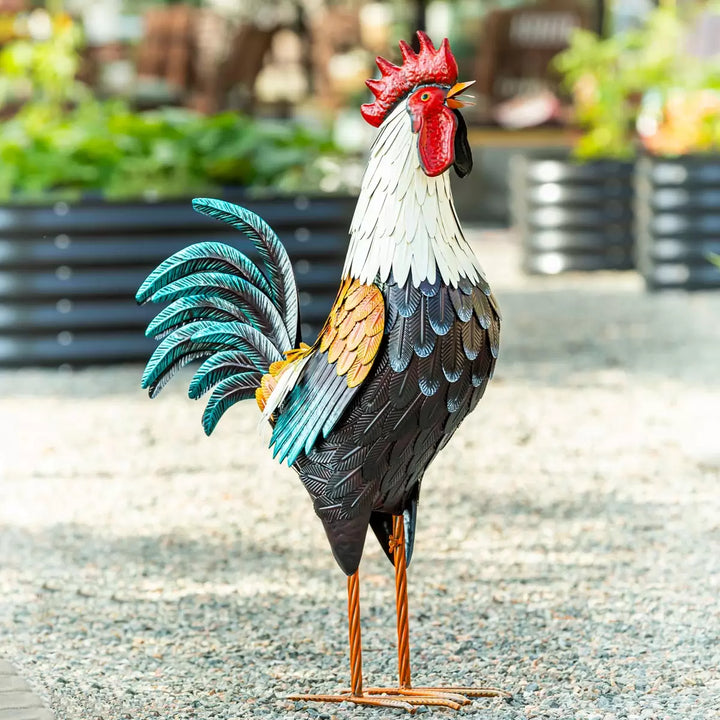 Evergreen - Coq de ferme en métal