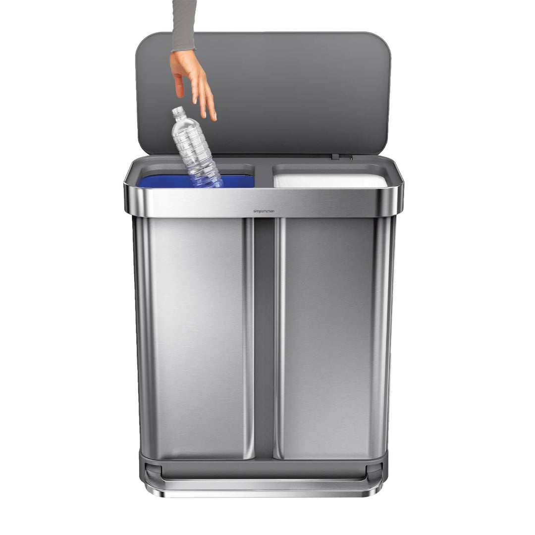 Simplehuman - Dual Compartment Step Trash Can, 58L