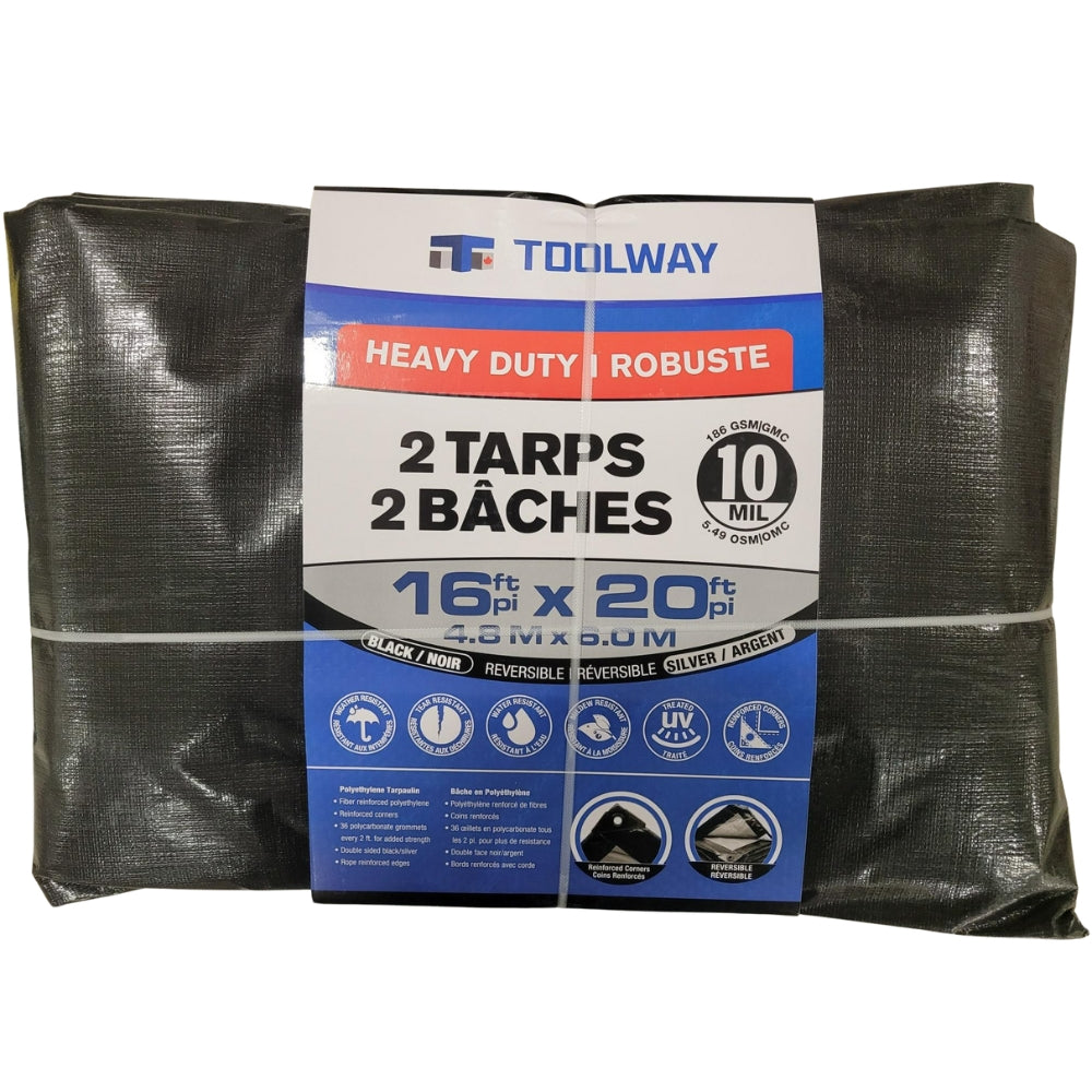Toolway - 2 Heavy-Duty Tarps