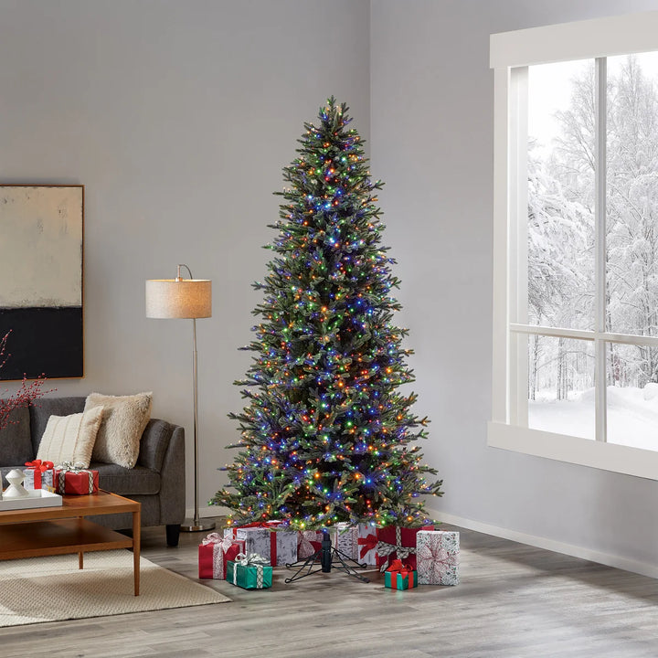Slim 2.75 m Pre-lit LED Twinkling Artificial Christmas Tree