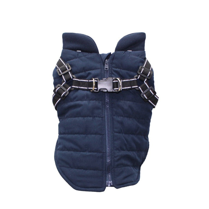 Silver Paw - Veste matelassée pour chien avec harnais intégré