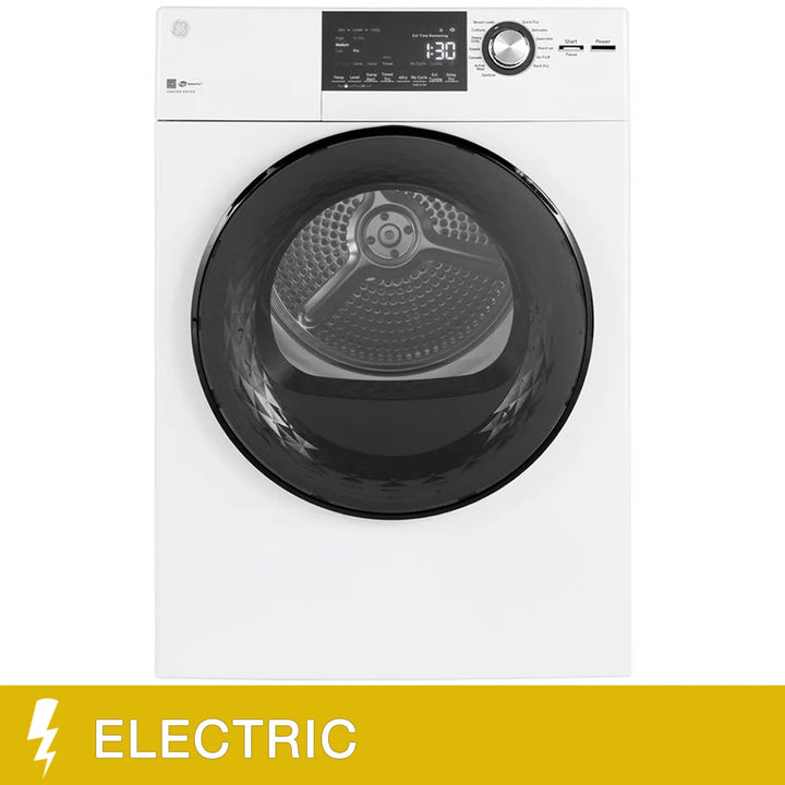 GE - 4.1 cu. ft. White Vented Electric Dryer with Reversible Door