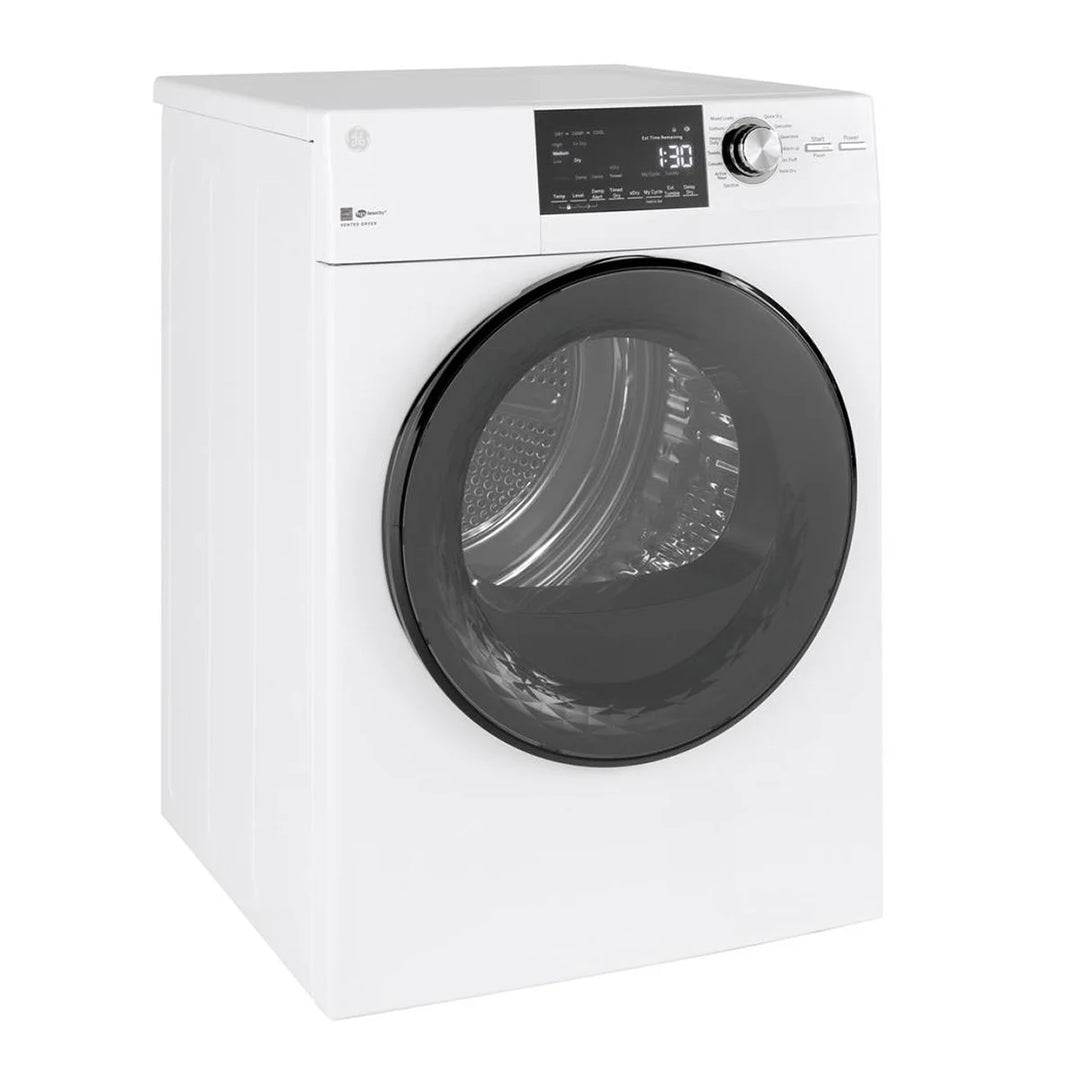 GE - 4.1 cu. ft. White Vented Electric Dryer with Reversible Door