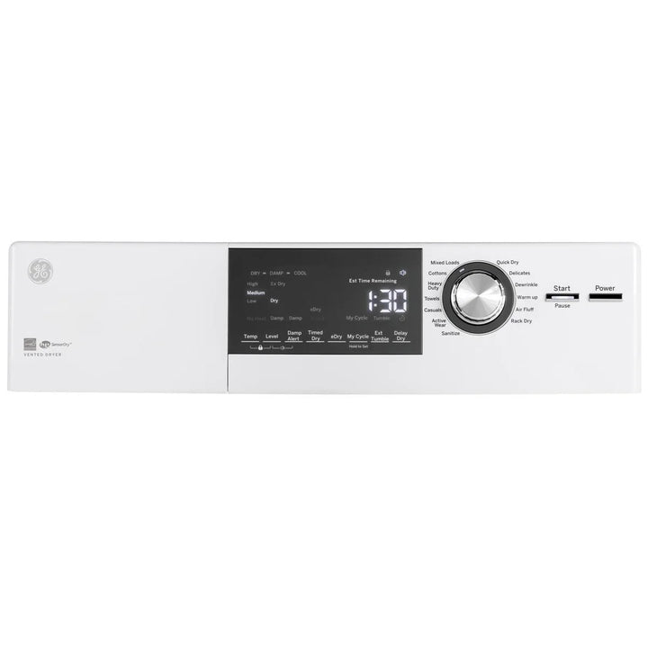 GE - 4.1 cu. ft. White Vented Electric Dryer with Reversible Door