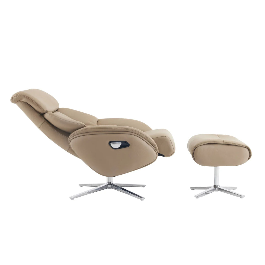 Dola Hills – Full Grain Leather Recliner with Ottoman