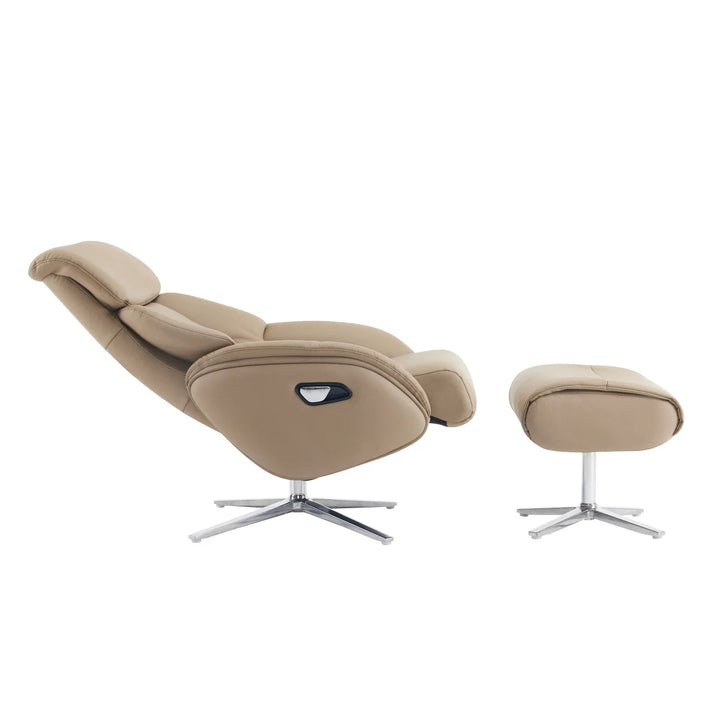 Dola Hills – Full Grain Leather Recliner with Ottoman