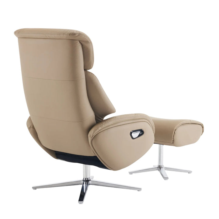 Dola Hills – Full Grain Leather Recliner with Ottoman