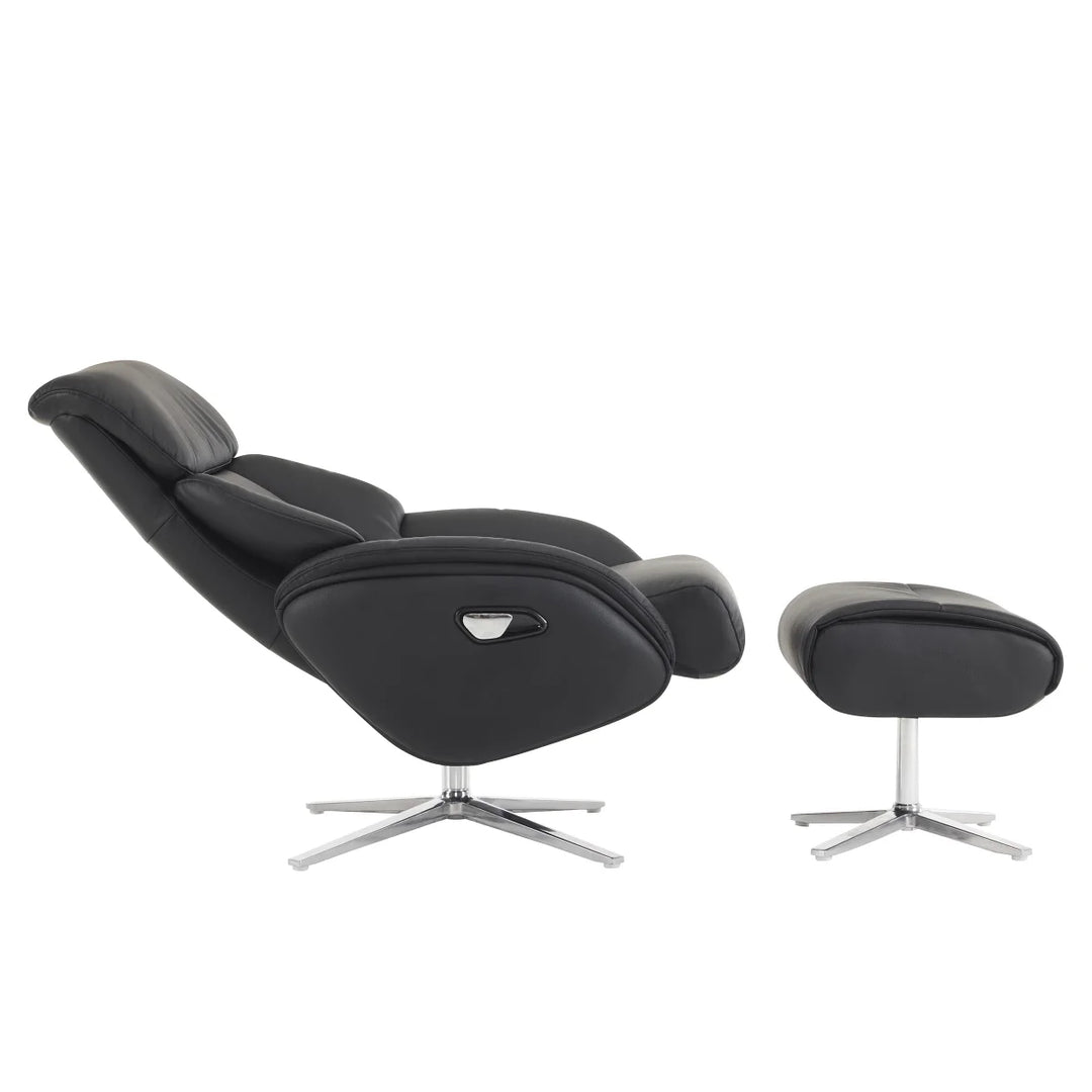 Dola Hills – Full Grain Leather Recliner with Ottoman