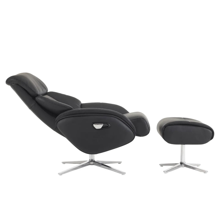 Dola Hills – Full Grain Leather Recliner with Ottoman