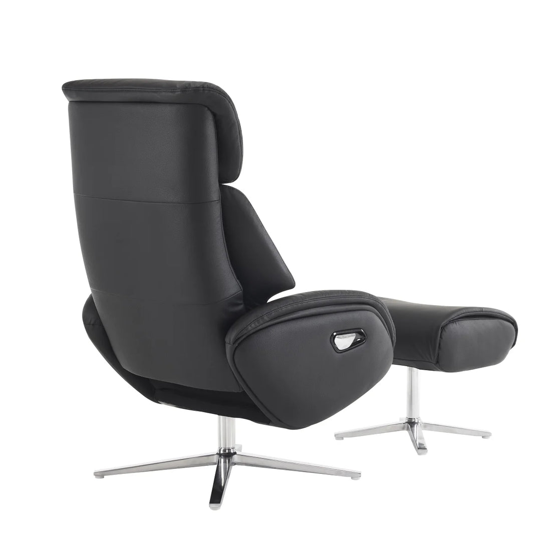 Dola Hills – Full Grain Leather Recliner with Ottoman