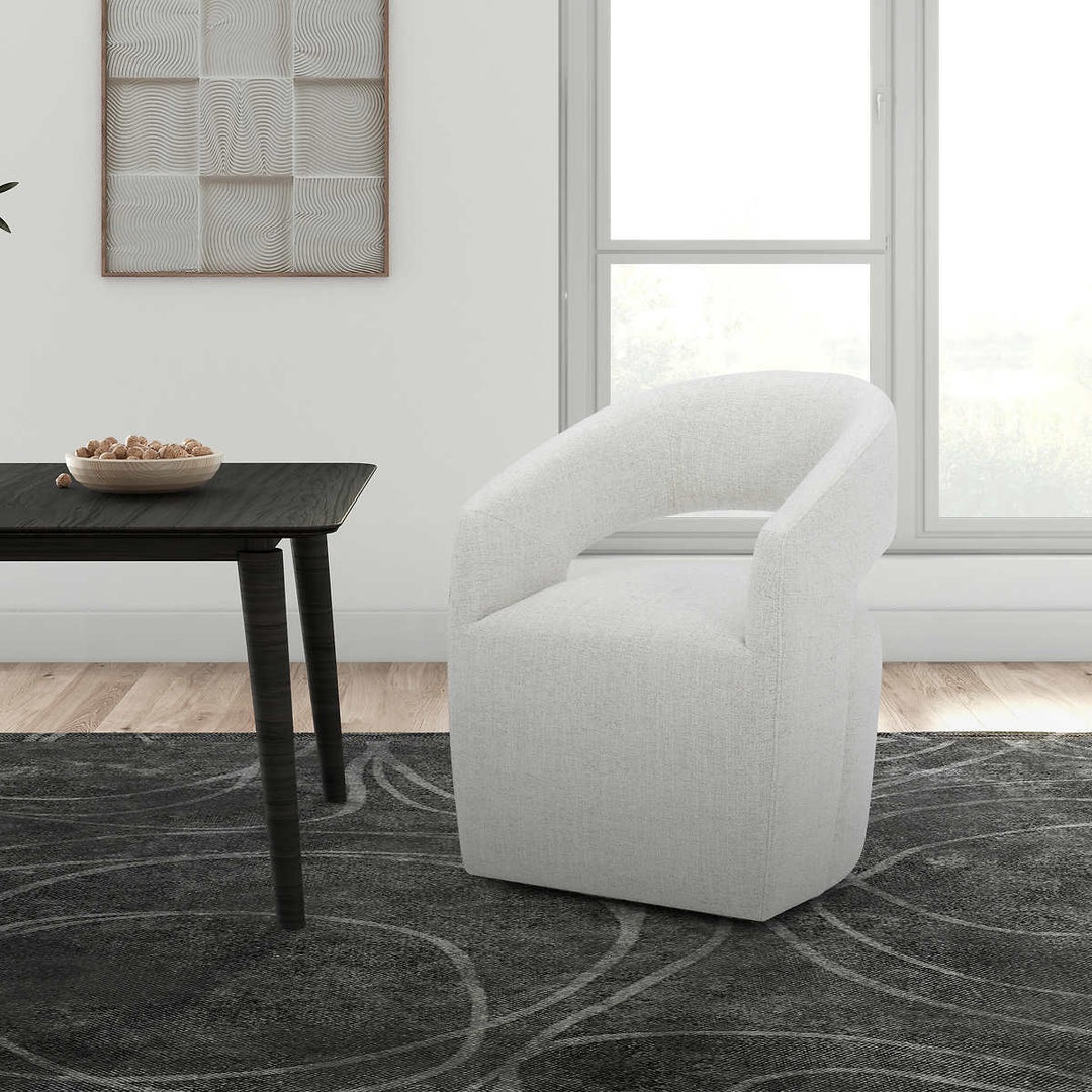Gilman Creek Kaya - Chaise de salle à manger en tissu avec roulettes