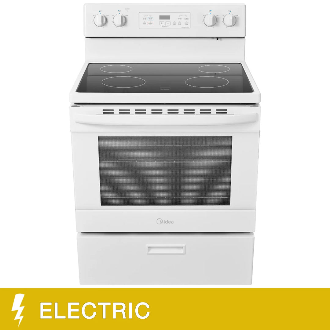 Midea - Freestanding range with smooth cooktop, 30 in and 5.1 cu ft