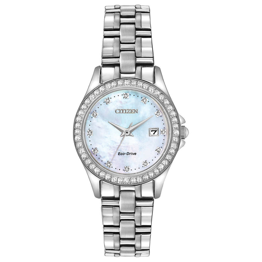 Citizen White Dial Crystal Watch