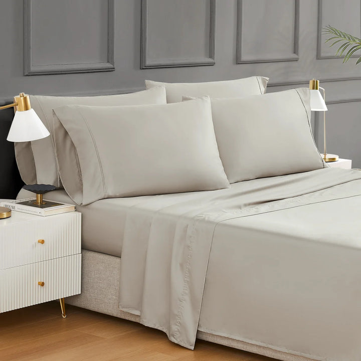 Hotel Signature - Ensemble de draps en coton égyptien, 6 pièces
