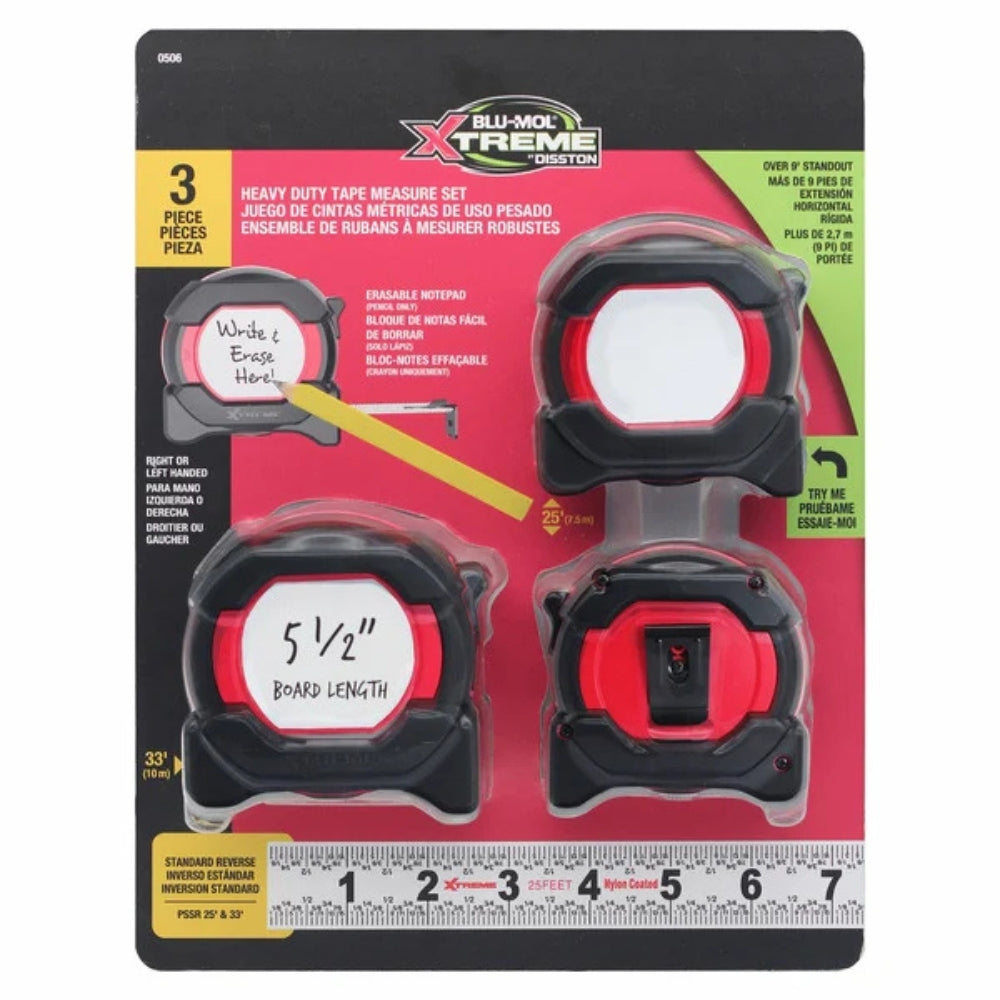 Disston Tape Measure Set - 3-Pack