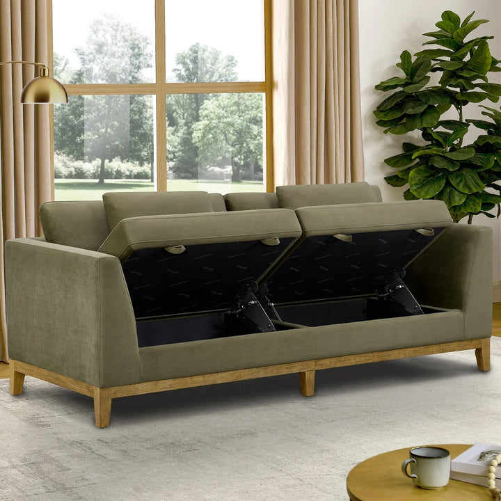 Thomasville - Fabric sofa with storage seats