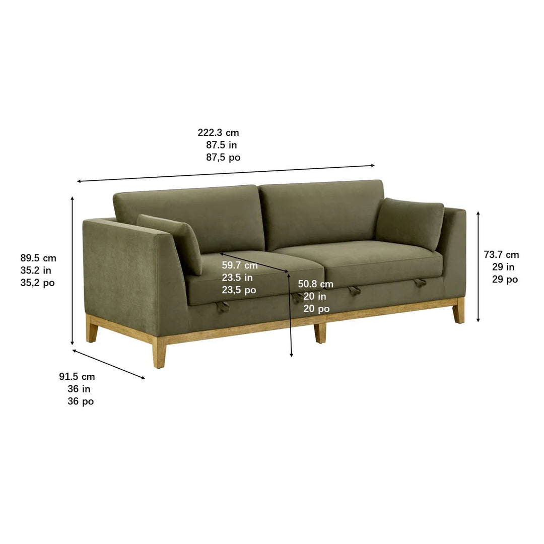 Thomasville - Fabric sofa with storage seats