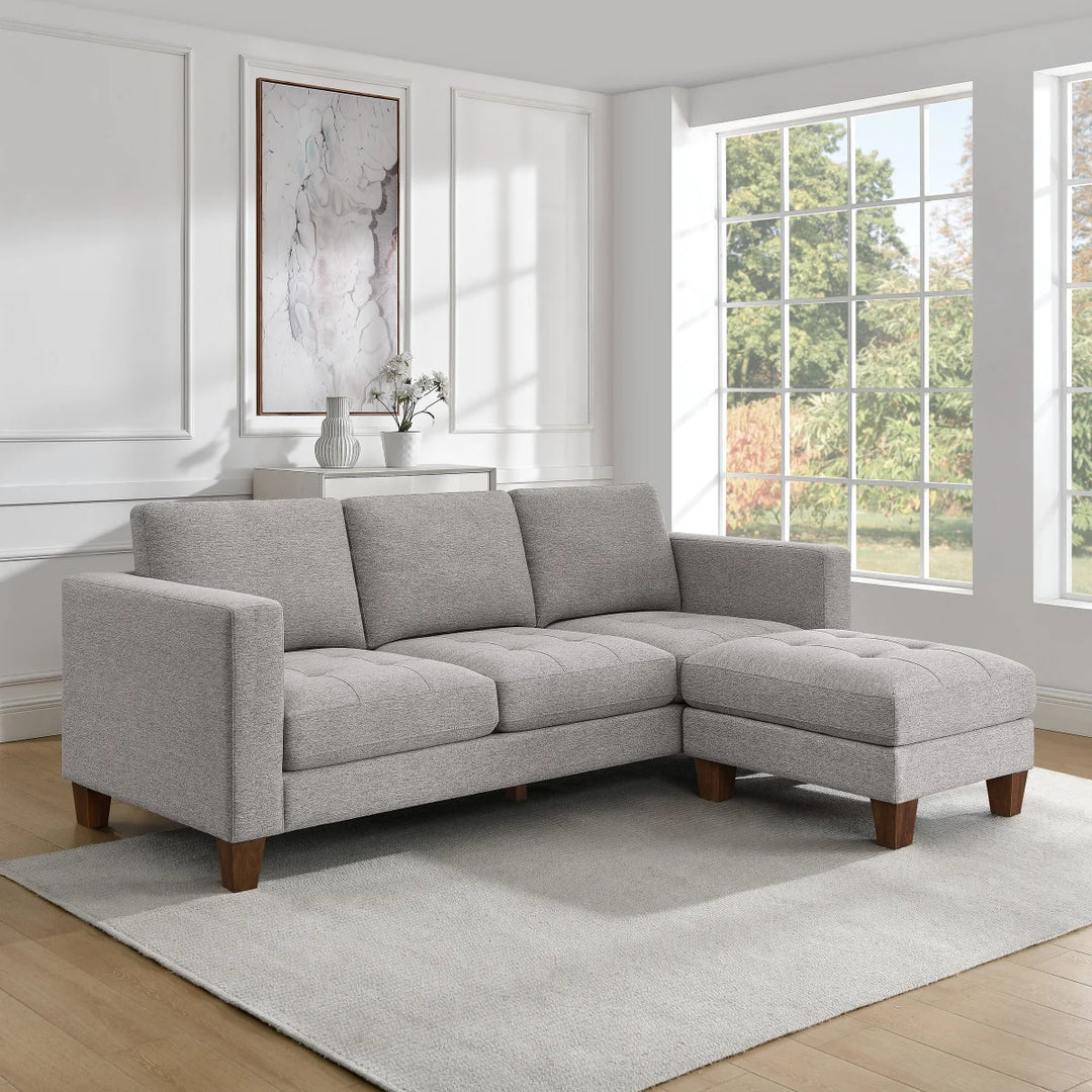 Thomasville - Canapé en tissu avec pouf