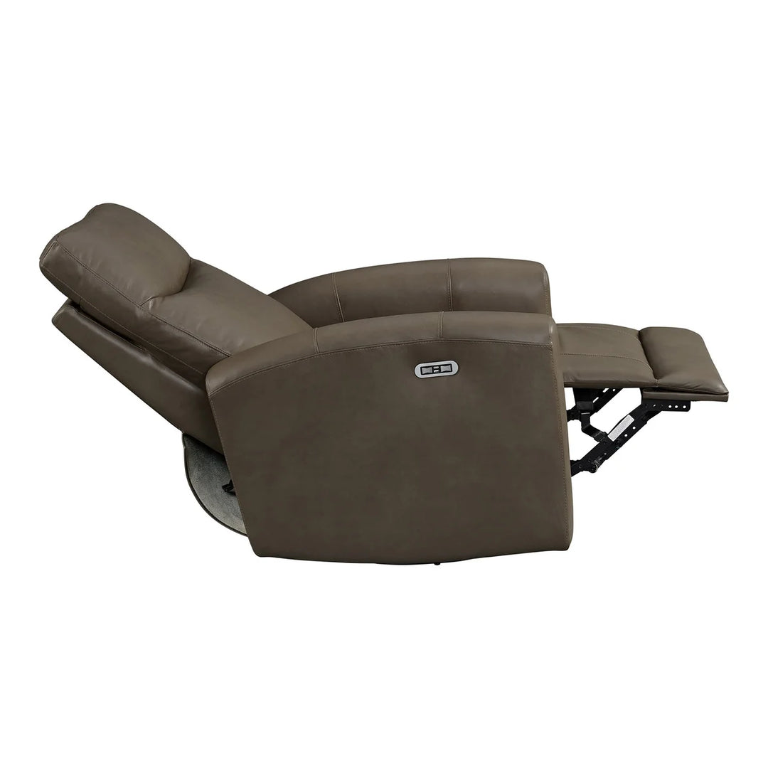 Northridge Home - Fauteuil en cuir pleine fleur pivotant à inclinaison motorisée