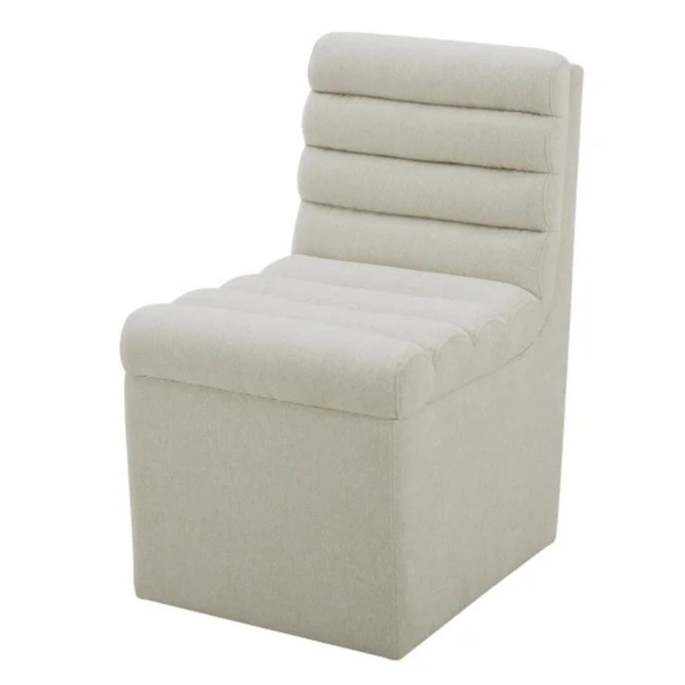 Aiden & Ivy - Chaise en tissu sans accoudoir avec roulettes pour salle à manger